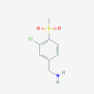 molecular formula C8H10ClNO2S B13345510 (3-Chloro-4-(methylsulfonyl)phenyl)methanamine 