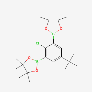 molecular formula C22H35B2ClO4 B13345567 2,2'-(5-(tert-Butyl)-2-chloro-1,3-phenylene)bis(4,4,5,5-tetramethyl-1,3,2-dioxaborolane) 