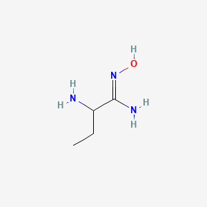 molecular formula C4H11N3O B13345575 2-amino-N'-hydroxybutanimidamide 