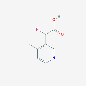 molecular formula C8H8FNO2 B13345581 2-Fluoro-2-(4-methylpyridin-3-yl)acetic acid 