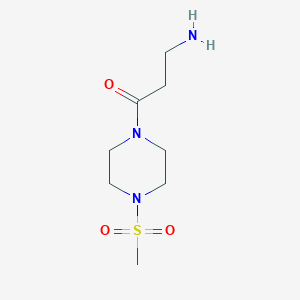 molecular formula C8H17N3O3S B13345597 3-Amino-1-(4-methanesulfonylpiperazin-1-yl)propan-1-one 