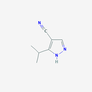 molecular formula C7H9N3 B13345604 3-isopropyl-1H-pyrazole-4-carbonitrile 