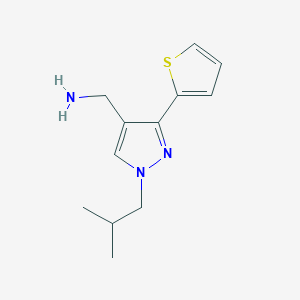 molecular formula C12H17N3S B13345636 (1-isobutyl-3-(thiophen-2-yl)-1H-pyrazol-4-yl)methanamine 