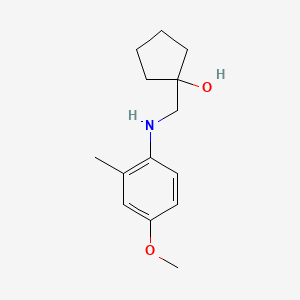 molecular formula C14H21NO2 B13345640 1-(((4-Methoxy-2-methylphenyl)amino)methyl)cyclopentan-1-ol 