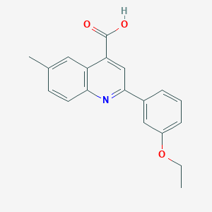 molecular formula C19H17NO3 B1334568 2-(3-Ethoxyphenyl)-6-methylquinoline-4-carboxylic acid CAS No. 438212-75-0