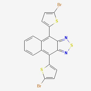 molecular formula C18H8Br2N2S3 B13345722 4,9-Bis(5-bromothiophen-2-yl)naphtho[2,3-c][1,2,5]thiadiazole 