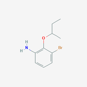 molecular formula C10H14BrNO B13345748 3-Bromo-2-(butan-2-yloxy)aniline 