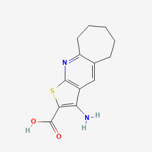 molecular formula C13H14N2O2S B1334575 3-Amino-6,7,8,9-tetrahydro-5H-cyclohepta[b]-thieno[3,2-e]pyridine-2-carboxylic acid CAS No. 401648-41-7