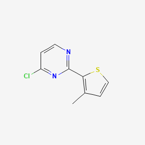 molecular formula C9H7ClN2S B13345761 4-Chloro-2-(3-methylthiophen-2-yl)pyrimidine 