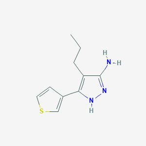 molecular formula C10H13N3S B13345762 4-propyl-3-(thiophen-3-yl)-1H-pyrazol-5-amine 