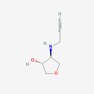 molecular formula C7H11NO2 B13345812 Rel-(3R,4S)-4-(prop-2-yn-1-ylamino)tetrahydrofuran-3-ol 