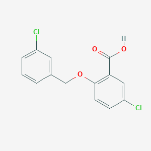 molecular formula C14H10Cl2O3 B1334582 5-Chloro-2-[(3-chlorobenzyl)oxy]benzoic acid CAS No. 62176-34-5