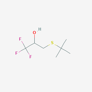 molecular formula C7H13F3OS B13345865 3-(Tert-butylsulfanyl)-1,1,1-trifluoropropan-2-ol 