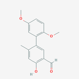 molecular formula C16H16O4 B13345879 4-Hydroxy-2',5'-dimethoxy-6-methyl-[1,1'-biphenyl]-3-carbaldehyde 