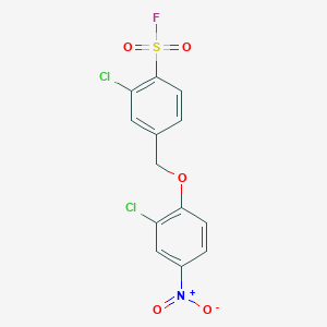 molecular formula C13H8Cl2FNO5S B13345880 p-toluenesulfonyl fluoride, 2-chloro-|A-(2-chloro-4-nitrophenoxy)- CAS No. 30936-58-4