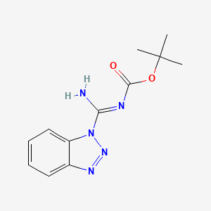 molecular formula C12H15N5O2 B13345885 tert-butyl N-(benzotriazole-1-carboximidoyl)carbamate 