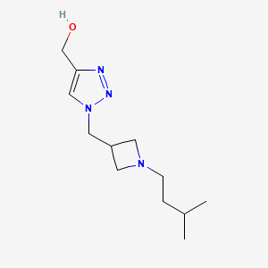 molecular formula C12H22N4O B13345886 (1-((1-isopentylazetidin-3-yl)methyl)-1H-1,2,3-triazol-4-yl)methanol 