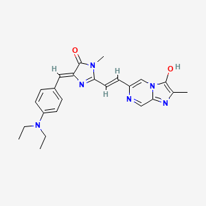 molecular formula C24H26N6O2 B13345901 6-((E)-2-((Z)-4-(4-(Diethylamino)benzylidene)-1-methyl-5-oxo-4,5-dihydro-1H-imidazol-2-yl)vinyl)-2-methylimidazo[1,2-a]pyrazin-3(7H)-one 