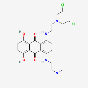 molecular formula C24H30Cl2N4O4 B13345931 1-((2-(Bis(2-chloroethyl)amino)ethyl)amino)-4-((2-(dimethylamino)ethyl)amino)-5,8-dihydroxyanthracene-9,10-dione 