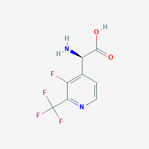 molecular formula C8H6F4N2O2 B13345985 (R)-2-Amino-2-(3-fluoro-2-(trifluoromethyl)pyridin-4-yl)acetic acid 