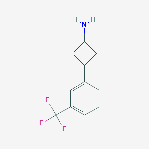 molecular formula C11H12F3N B13346057 trans-3-(3-Trifluoromethylphenyl)cyclobutanamine 