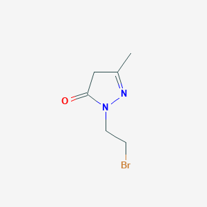 molecular formula C6H9BrN2O B13346148 1-(2-Bromoethyl)-3-methyl-1h-pyrazol-5(4h)-one 