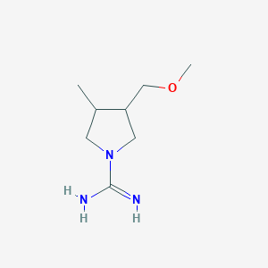 molecular formula C8H17N3O B13346256 3-(Methoxymethyl)-4-methylpyrrolidine-1-carboximidamide 