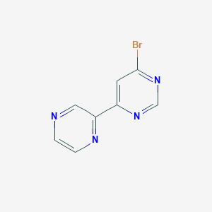 molecular formula C8H5BrN4 B13346271 4-Bromo-6-(pyrazin-2-yl)pyrimidine 