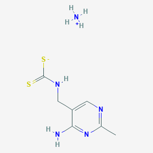 molecular formula C7H13N5S2 B13346297 azanium;N-[(4-amino-2-methylpyrimidin-5-yl)methyl]carbamodithioate 