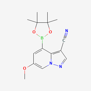 6-Methoxy-4-(4,4,5,5-tetramethyl-1,3,2-dioxaborolan-2-yl)pyrazolo[1,5-a]pyridine-3-carbonitrile