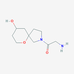 molecular formula C10H18N2O3 B13346360 2-Amino-1-(9-hydroxy-6-oxa-2-azaspiro[4.5]decan-2-yl)ethan-1-one 