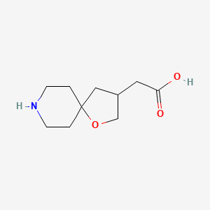 molecular formula C10H17NO3 B13346388 2-(1-Oxa-8-azaspiro[4.5]decan-3-yl)acetic acid 