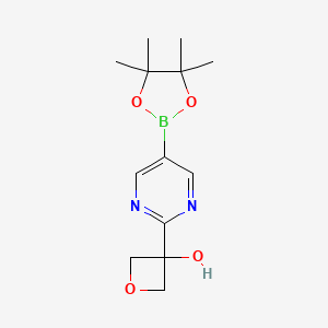 3-(5-(4,4,5,5-Tetramethyl-1,3,2-dioxaborolan-2-yl)pyrimidin-2-yl)oxetan-3-ol