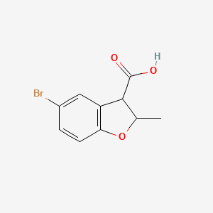 molecular formula C10H9BrO3 B13346427 5-Bromo-2-methyl-2,3-dihydrobenzofuran-3-carboxylic acid 