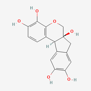 molecular formula C16H14O6 B13346461 (6aS,11bS)-6,6a,7,11b-Tetrahydroindeno[2,1-c]chromene-3,4,6a,9,10-pentaol 