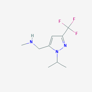 molecular formula C9H14F3N3 B13346470 1-(1-isopropyl-3-(trifluoromethyl)-1H-pyrazol-5-yl)-N-methylmethanamine 