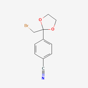 B1334648 4-[2-(Bromomethyl)-1,3-dioxolan-2-yl]benzonitrile CAS No. 60207-22-9