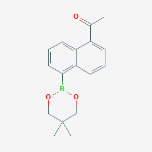 molecular formula C17H19BO3 B13346503 1-[5-(5,5-Dimethyl-1,3,2-dioxaborinan-2-yl)naphthalen-1-yl]ethan-1-one CAS No. 244014-72-0