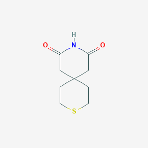 molecular formula C9H13NO2S B13346512 3-Thia-9-azaspiro[5.5]undecane-8,10-dione 