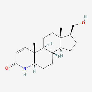 molecular formula C19H29NO2 B13346569 (4aR,4bS,6aS,7S,9aS,9bS,11aR)-7-(Hydroxymethyl)-4a,6a-dimethyl-4b,5,6,6a,7,8,9,9a,9b,10,11,11a-dodecahydro-1H-indeno[5,4-f]quinolin-2(4aH)-one 