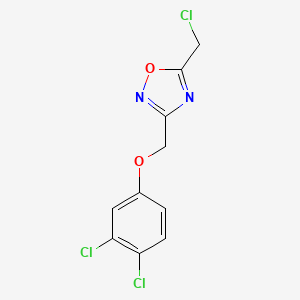 molecular formula C10H7Cl3N2O2 B1334657 5-(Chloromethyl)-3-[(3,4-dichlorophenoxy)methyl]-1,2,4-oxadiazole CAS No. 263386-10-3