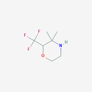 molecular formula C7H12F3NO B13346571 3,3-Dimethyl-2-(trifluoromethyl)morpholine 