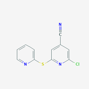 molecular formula C11H6ClN3S B1334658 2-Chloro-6-(2-Pyridylthio)Isonicotinonitrile CAS No. 266337-47-7