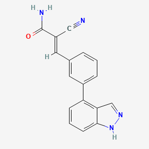 molecular formula C17H12N4O B13346587 3-(3-(1H-Indazol-4-yl)phenyl)-2-cyanoacrylamide 