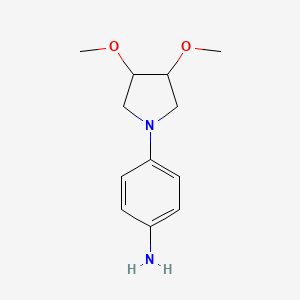 molecular formula C12H18N2O2 B13346646 4-(3,4-Dimethoxypyrrolidin-1-yl)aniline 