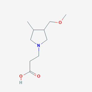 molecular formula C10H19NO3 B13346647 3-(3-(Methoxymethyl)-4-methylpyrrolidin-1-yl)propanoic acid 