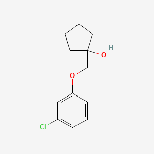 molecular formula C12H15ClO2 B13346661 1-((3-Chlorophenoxy)methyl)cyclopentan-1-ol 