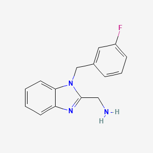 molecular formula C15H14FN3 B13346667 (1-(3-Fluorobenzyl)-1H-benzo[d]imidazol-2-yl)methanamine 