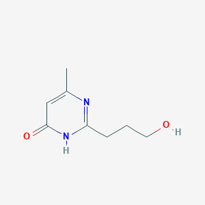 molecular formula C8H12N2O2 B13346685 2-(3-Hydroxypropyl)-6-methylpyrimidin-4(3H)-one 