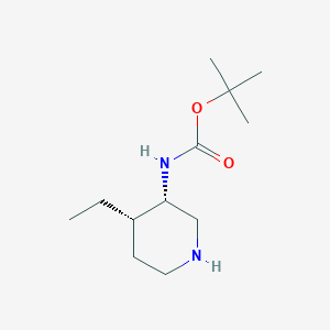 molecular formula C12H24N2O2 B13346697 tert-Butyl ((3S,4S)-4-ethylpiperidin-3-yl)carbamate 